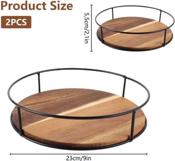 Unyqoos ® Stijlvolle Houten Draaiplateau Organizer voor Keuken en Kast met Grootte van 23 cm