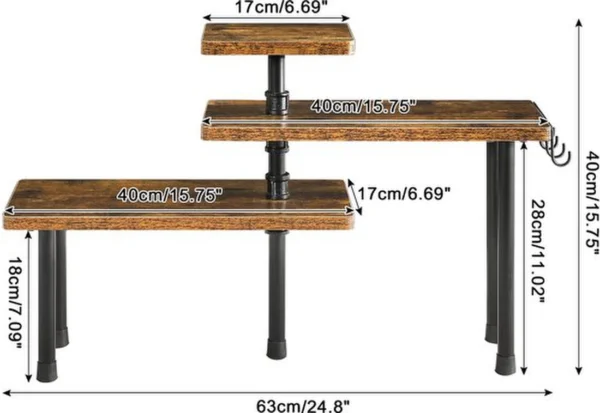 P-87213230123352-20260406101623.webp Unyqoos ® Ruimtebesparend Hoekrek met Verstelbare Planken en Haken voor Keuken en Badkamer