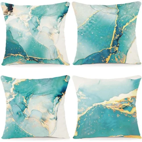 Unyqoos ® Kleurige Geometrische Kussenhoezen Set van 4 voor Binnen en Buiten 40 x 40 cm