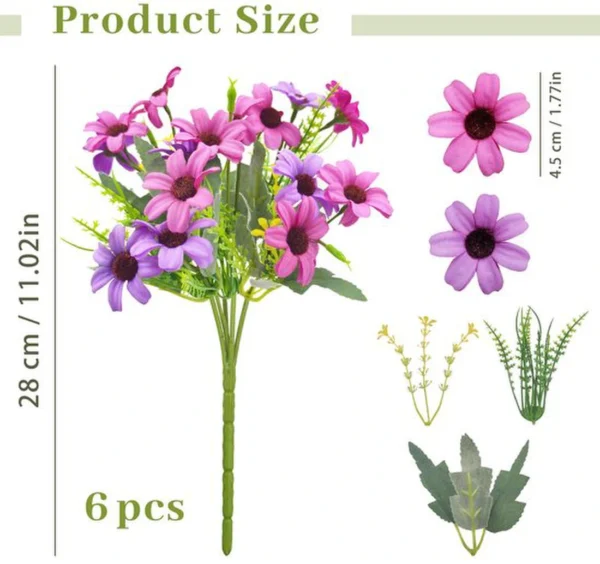 Unyqoos ® Betoverende Kunstbloemenbundel voor Binnen- en Buitendecoratie, Weerbestendig en Levensecht