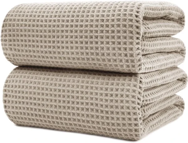 Unyqoos® Extra Grote Pluisvrije Microvezel Wafelstructuur Badhanddoeken voor Sneldrogend Comfort - Set van 2