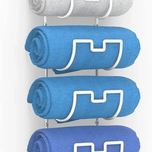 Unyqoos ® Stijlvolle Wandgemonteerde Handdoekhouder met 6 Compartimenten voor Badkamer en Huishoudelijk Gebruik