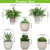 Unyqoos ® Set van 6 Realistische Kunstvetplanten in Stijlvolle Potten voor Diverse Interieurs