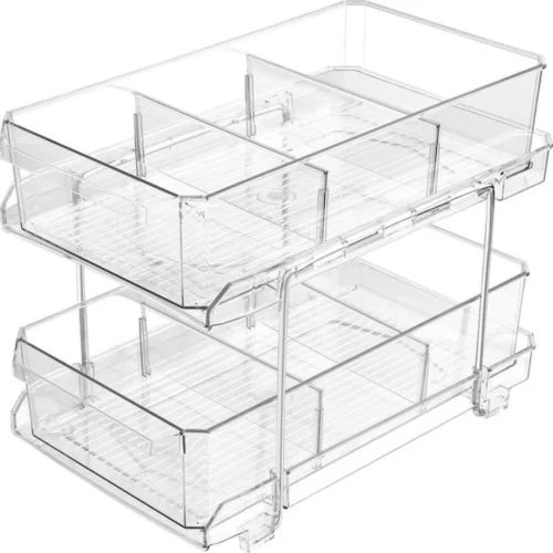 Unyqoos ® Multifunctionele 2-Laags Organizer met Uittrekbare Laden voor Onderkasten en Werkbladen