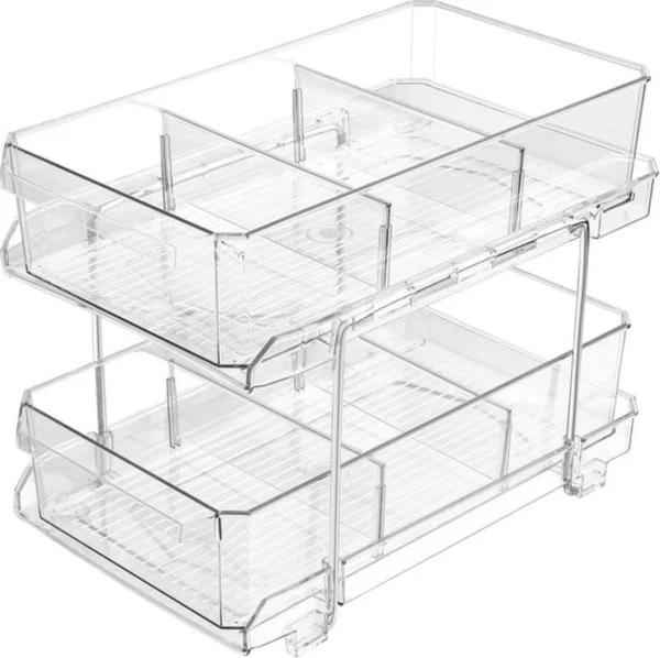 P-87213230144450-20260406101810.webp Unyqoos ® Multifunctionele 2-Laags Organizer met Uittrekbare Laden voor Onderkasten en Werkbladen