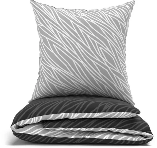 Unyqoos® Premium Geometrisch Katoenen Beddengoed voor Elk Seizoen - Antracietgrijs, 135x200 cm