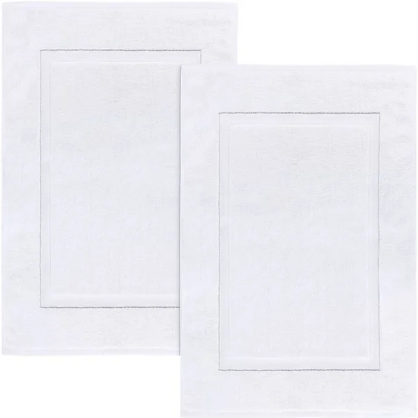 Unyqoos® Set van 2 Luxe Douchematten in Saliegroen van Zacht Katoen, 53,3 x 86,4 cm