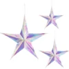 Unyqoos ® Set van Drie Sprankelende Vijfpuntige Sterren voor Feestelijke Decoratie en Sfeer
