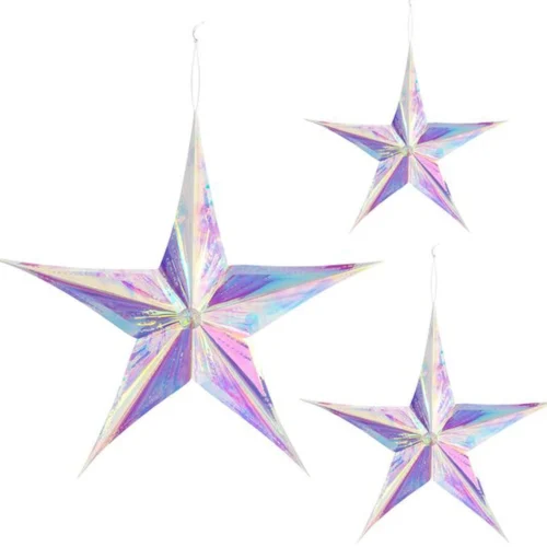 Unyqoos ® Set van Drie Sprankelende Vijfpuntige Sterren voor Feestelijke Decoratie en Sfeer