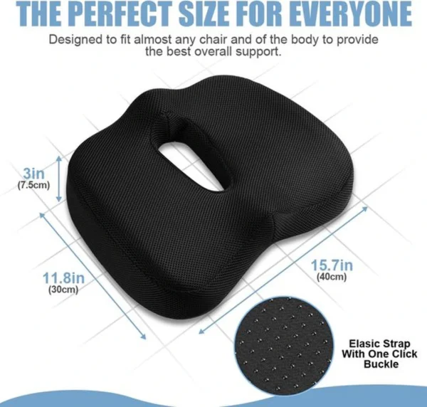 Unyqoos ® Comfortabel Ergonomisch Zitkussen van Hoogwaardig Traagschuim voor Diverse Zitplaatsen en Rugondersteuning