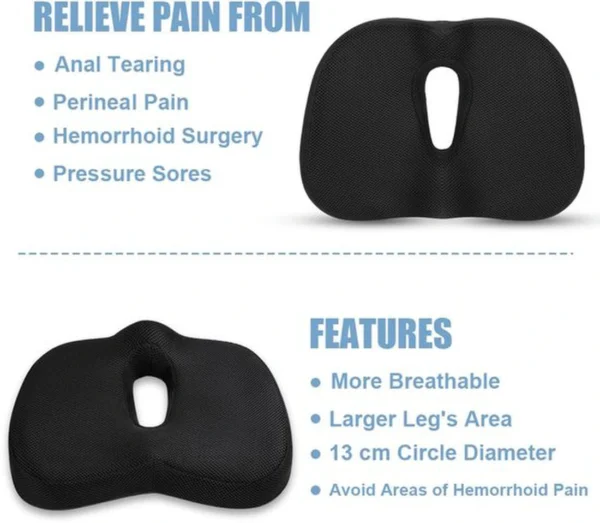 Unyqoos ® Comfortabel Ergonomisch Zitkussen van Hoogwaardig Traagschuim voor Diverse Zitplaatsen en Rugondersteuning