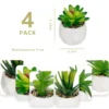 Unyqoos ® Set van 4 Decoratieve Mini Kunstplanten in Keramische Potten voor Diverse Interieurstijlen