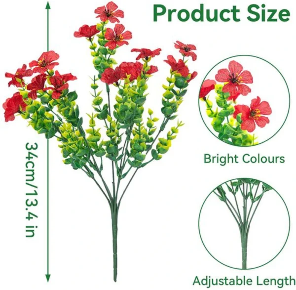 Unyqoos ® Levensechte Kunstbloemen voor Buiten en Binnengebruik, 10 Bundels, UV-bestendig en Waterdicht, Diverse Kleuren