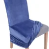 Unyqoos ® Luxueuze Fluwelen Stoelhoezen met Stretch Voor Eetkamerstoelen - Wasbaar en Herbruikbaar, Set Van 2, Marineblauw