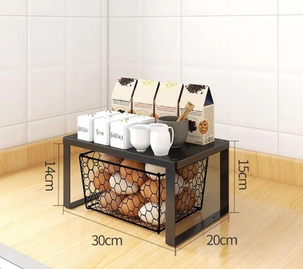 Unyqoos ® Veelzijdig Roestvrijstalen Stapelbaar Organisatierek voor Keuken en Badkamer, Maat M