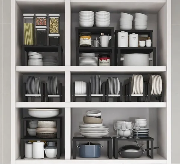 Unyqoos ® Veelzijdig Roestvrijstalen Stapelbaar Organisatierek voor Keuken en Badkamer, Maat M