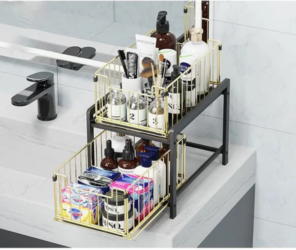 Unyqoos ® Stijlvol en Praktisch Keukenrek met Dubbele Schuifmanden voor Efficiënte Opslag