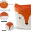P-87213230167848-20260406082903.webp Unyqoos® Opvouwbare Katoenen Opbergmand met Schattig Vosontwerp en Handige Handgrepen voor Kinderen