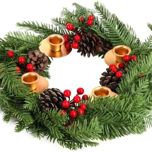 Unyqoos ® Kerst Adventskrans Met Realistische Decoraties Voor Feestelijke Tafeldecoratie