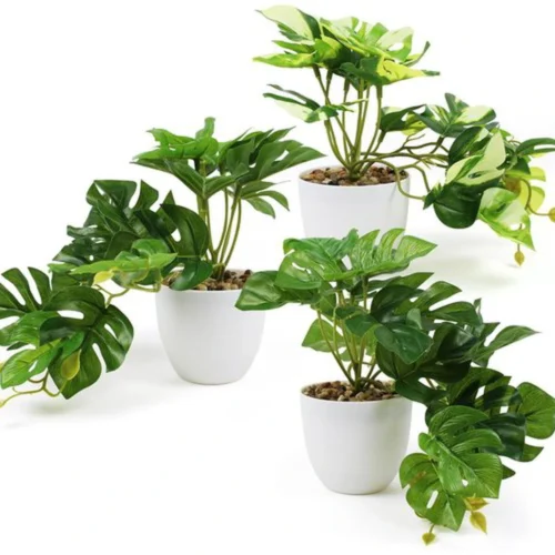 Unyqoos ® Levensechte Monstera Kunstplanten Set van 3 voor Binnen- en Buitendecoratie