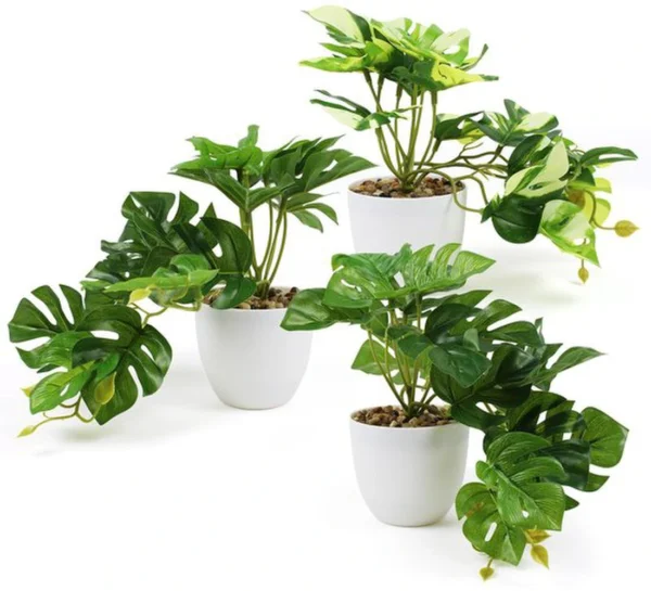 Unyqoos ® Levensechte Monstera Kunstplanten Set van 3 voor Binnen- en Buitendecoratie