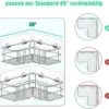 Unyqoos® Roestvrij Stalen Zelfklevende Hoekplankenset voor Badkamer en Keukenopslag, Zonder Boren, 2 Stuks