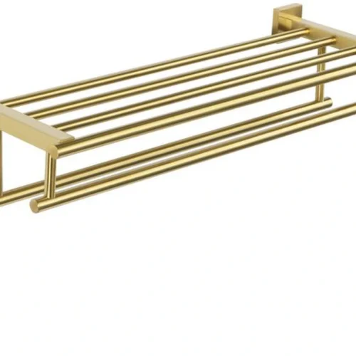 Unyqoos ® Dubbele Wandgemonteerde Handdoekhouder van Roestvrij Staal met Gouden Afwerking voor Badkamer en Keuken