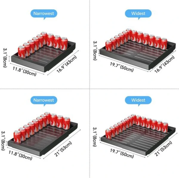 Unyqoos ® Verstelbare Uittrekbare Keuken- en Kastlade voor Optimaal Gebruiksgemak, Zwart 32 - 52 cm