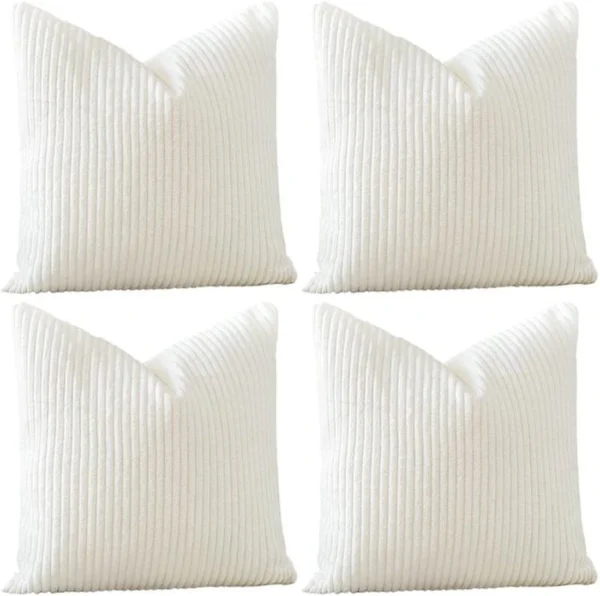 Unyqoos ® Set van 4 Luxe Corduroy Sierkussenhoezen voor Woonkamer en Slaapkamer Decoratie