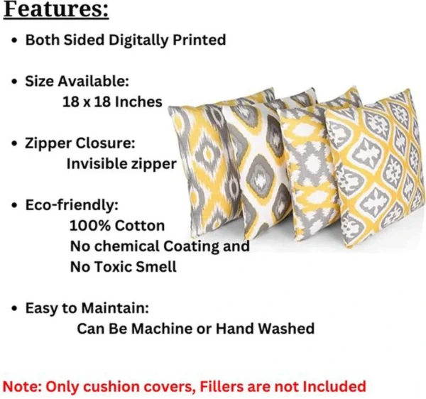 Unyqoos ® Set van 4 Luxe Decoratieve Kussenslopen van Katoen voor Stijlvolle Woonkamer en Slaapkamer