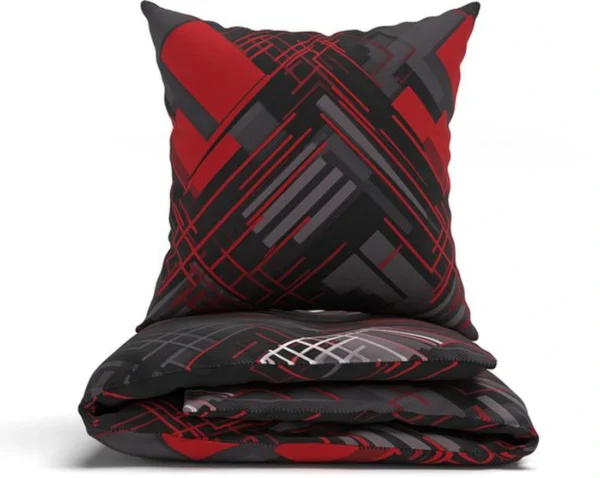 Unyqoos® Beddengoedset van Hoogwaardig Katoen met Geometrisch Design voor Elk Seizoen en Comfortabel Slapen