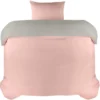 Unyqoos® Zacht en Onderhoudsvriendelijk Microvezel Beddengoedset met Ritssluiting - 135x200 cm + Kussensloop 50x75 cm in Grijs/Roze