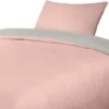 Unyqoos® Zacht en Onderhoudsvriendelijk Microvezel Beddengoedset met Ritssluiting - 135x200 cm + Kussensloop 50x75 cm in Grijs/Roze