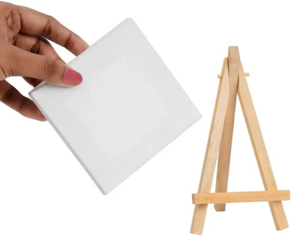 Unyqoos ® Complete Set van 10 Miniatuur Tafelezels met Canvas voor Creatieve Kunstprojecten