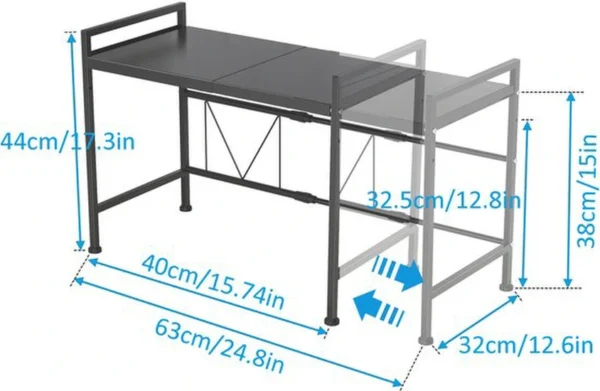 P-87213230197094-20260406095619.webp Unyqoos ® Uitbreidbaar Keukenrek voor Magnetron, Broodrooster en Meer met Verstelbare Hoogte en Haken