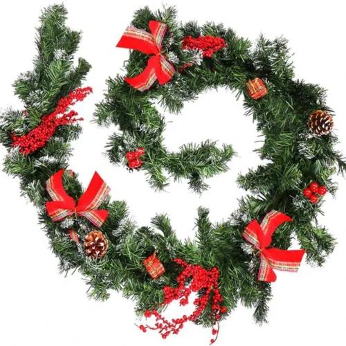Unyqoos ® Kerst Slinger voor Binnen- en Buitendecoratie met Dennenappels en Bessen, 180 cm Lang