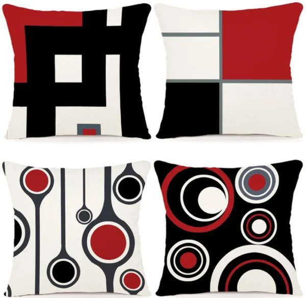 P-87213230199380-20260406110949.webp Unyqoos ® Set van 4 Moderne Geometrische Kussenhoezen 40x40 cm voor Binnen en Buiten