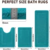 Unyqoos® Complete Luxe 3-Delige Badkamermat Set voor Comfort en Veiligheid in Turquoise