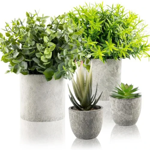 Unyqoos ® Stijlvolle Set van Vier Realistische Kunstplanten voor Diverse Interieurdecoratie