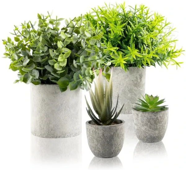 Unyqoos ® Stijlvolle Set van Vier Realistische Kunstplanten voor Diverse Interieurdecoratie