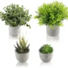 Unyqoos ® Stijlvolle Set van Vier Realistische Kunstplanten voor Diverse Interieurdecoratie