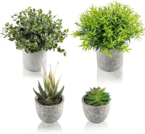 Unyqoos ® Stijlvolle Set van Vier Realistische Kunstplanten voor Diverse Interieurdecoratie