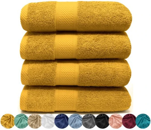 P-87213230204770-20260405181658.webp Unyqoos ® Set van 4 Luxe Handdoeken van 100% Katoen, Zacht en Absorberend, 50x90 cm