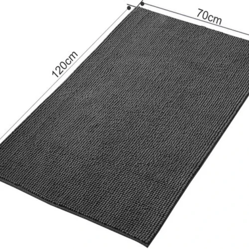 Unyqoos® Luxueuze Antislip Badmat voor Badkamer, Douche en Toilet - Donkergrijs Chenille Design, 70 x 120 cm