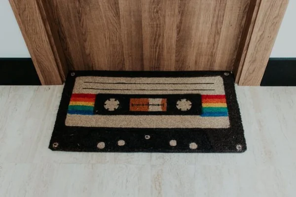 Unyqoos ® Creatieve Kokosvezel Deurmat met Muziekcassette Ontwerp voor Buiten