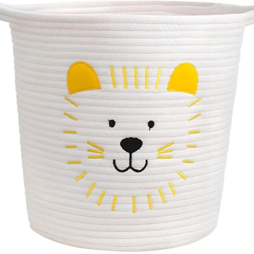 P-87213230222660-20260406083414.webp Unyqoos® Stijlvolle Opbergmand van Katoenen Touw met Handige Handgrepen en Leeuwenmotief voor Kinderkamers