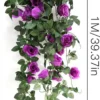 Unyqoos® Hangende Kunstplanten Set – 2x Klimop met Paarse Bloemen – 90 cm – Voor Binnen en Buiten