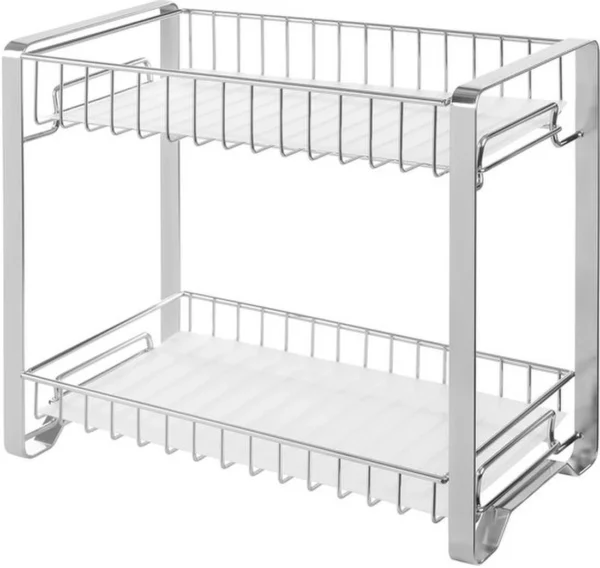 Unyqoos ® Kruiden- en Opbergrek met Twee Niveaus voor Keuken en Badkamer, Antislip, Eenvoudig te Monteren