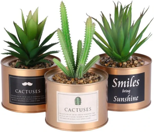 Unyqoos ® Stijlvolle Set van 3 Moderne Kunstplanten in Decoratieve Potten voor Elk Interieur