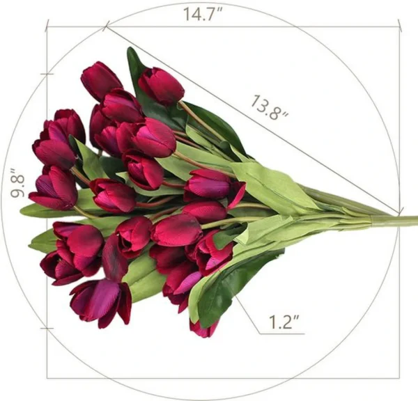 Unyqoos ® Kunstmatige Paarse Tulpenboeketten Met Wenskaart Voor Unieke Decoratie En Cadeaus